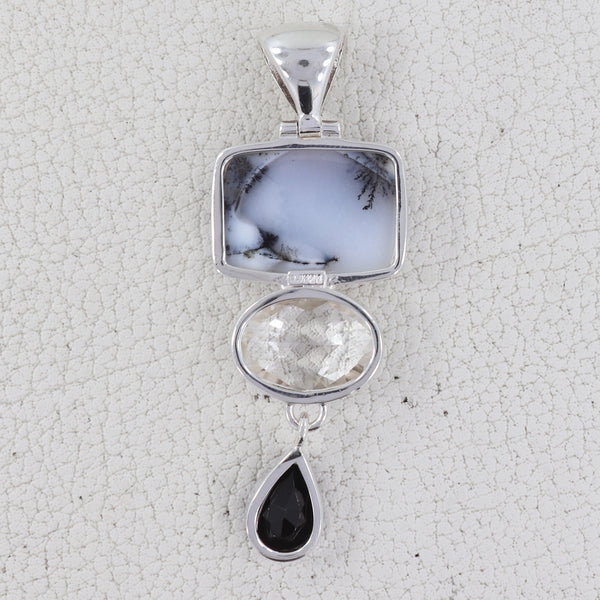 925 Sterling Silver Dendritic Opal Pendants