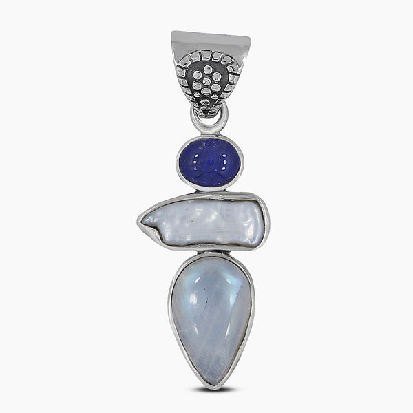 Rainbow Moonstone Silver Pendants