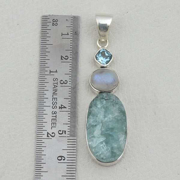 925 Sterling Silver Aquamarine Pendants