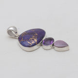 Purple Copper Turquoise Silver Pendants