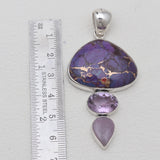 Purple Copper Turquoise Silver Pendants