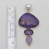 Purple Copper Turquoise Silver Pendants