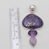 Purple Copper Turquoise Silver Pendants