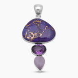 Purple Copper Turquoise Silver Pendants