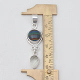 925 Sterling Sliver Rainbow Calsilica Pendants