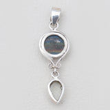 925 Sterling Sliver Rainbow Calsilica Pendants