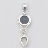 925 Sterling Sliver Rainbow Calsilica Pendants