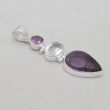 Amethyst Crystal Quartz Silver Pendants