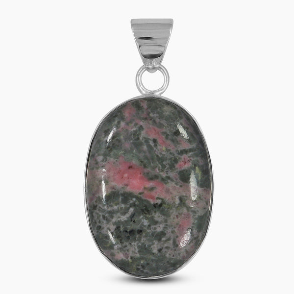 Pink Rhodonite Silver Pendants
