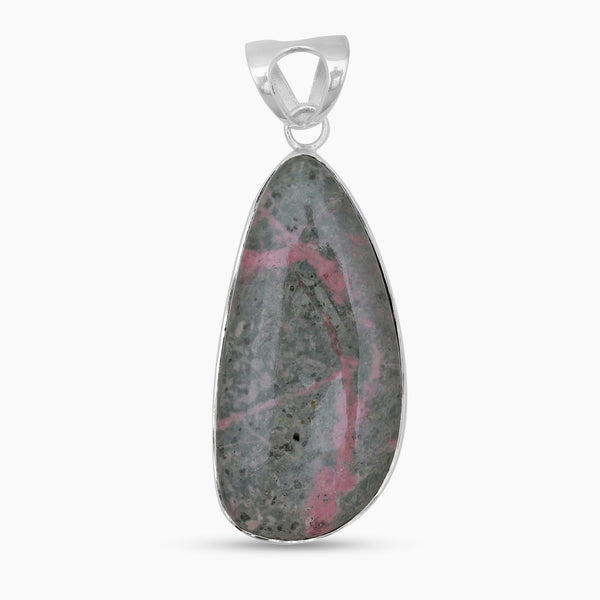 Pink Rhodonite Silver Pendants