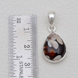 925 Silver Peanut Wood Jasper Pendants