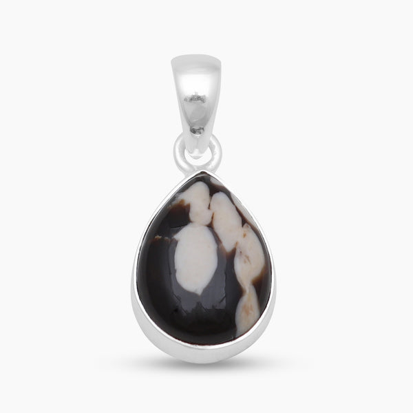 925 Silver Peanut Wood Jasper Pendants