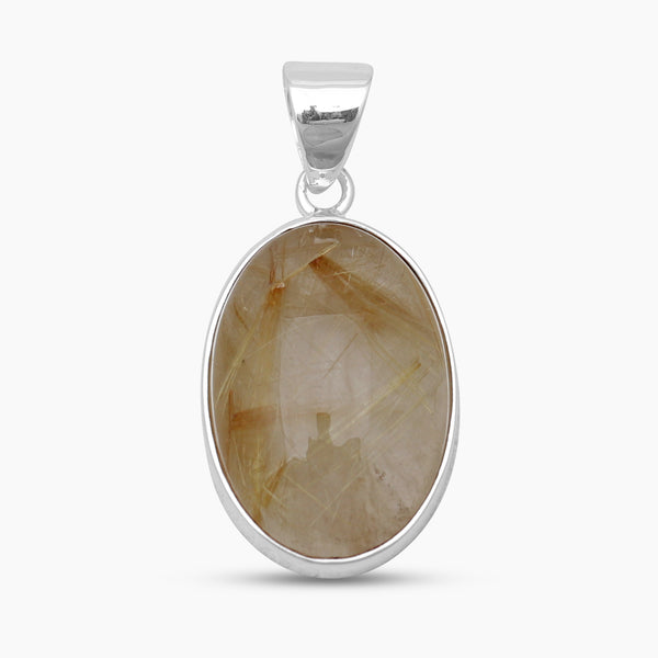 925 Sterling Silver Rutilated Quartz Pendants