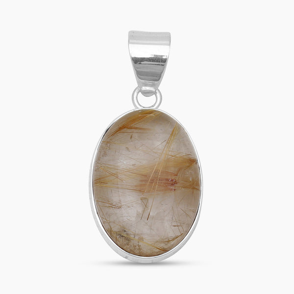 925 Sterling Silver Rutilated Quartz Pendants