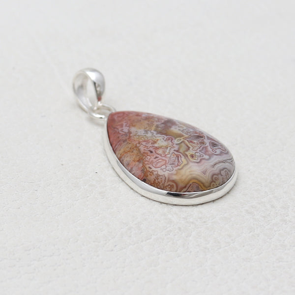 Crazy Lace Agate Silver Pendants