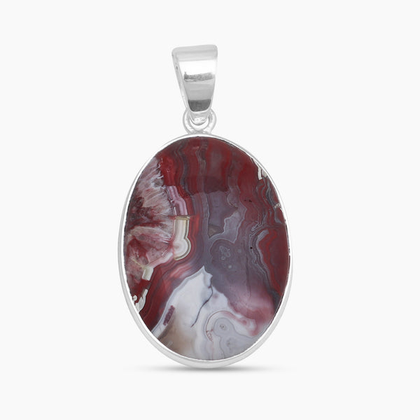 Crazy Lace Agate Silver Pendants