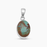 Boulder Turquoise Silver Pendants