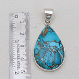 Blue Copper Turquoise Silver Pendants