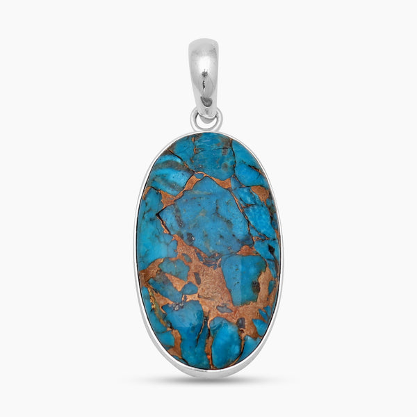 Blue Copper Turquoise Silver Pendants