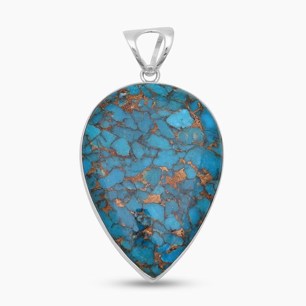 Blue Copper Turquoise Silver Pendants