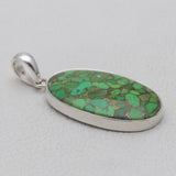 Green Copper Turquoise Silver Pendants
