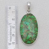 Green Copper Turquoise Silver Pendants