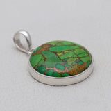 Green Copper Turquoise Silver Pendants