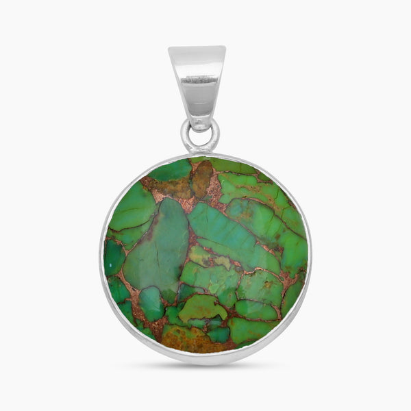 Green Copper Turquoise Silver Pendants