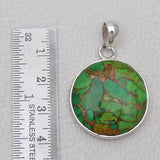 Green Copper Turquoise Silver Pendants