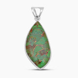 925 Silver Green Copper Turquoise Pendants