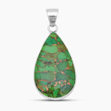 Green Copper Turquoise Silver Plain Pendants