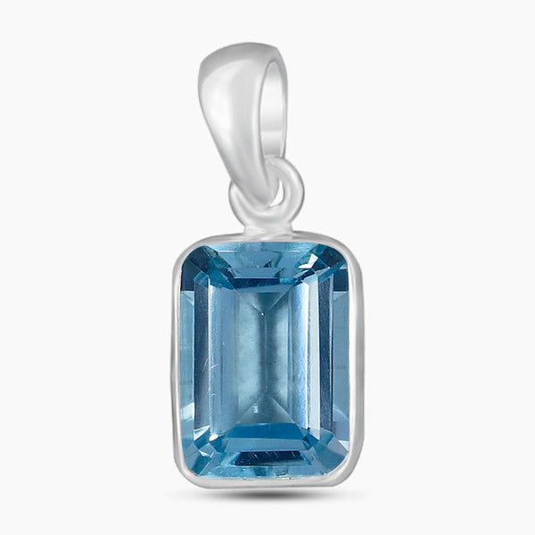 925 Silver Blue Topaz Pendants