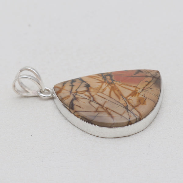 Natural Cherry Creek Jasper Silver Pendants