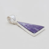 Triangle Cut Morado Opal Silver Pendants