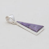 Triangle Cut Morado Opal Silver Pendants