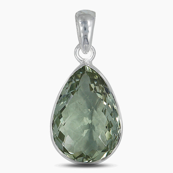 Green Amethyst Silver Pendants