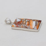 Orange Spiny Oyster Silver Pendants