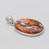Orange Spiny Oyster Silver Pendants