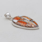 Orange Spiny Oyster Silver Pendants