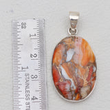 Orange Spiny Oyster Silver Pendants