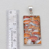 Orange Spiny Oyster Silver Pendants