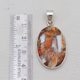 Orange Spiny Oyster Silver Pendants