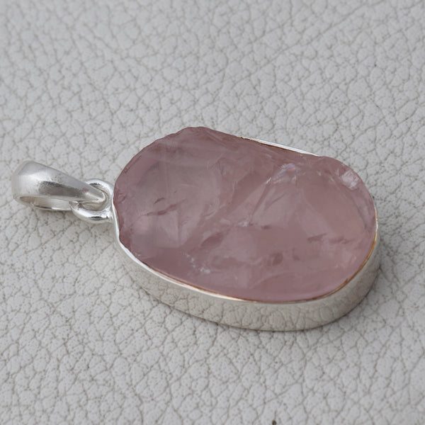 925 Sterling Silver Rose Quartz Pendants
