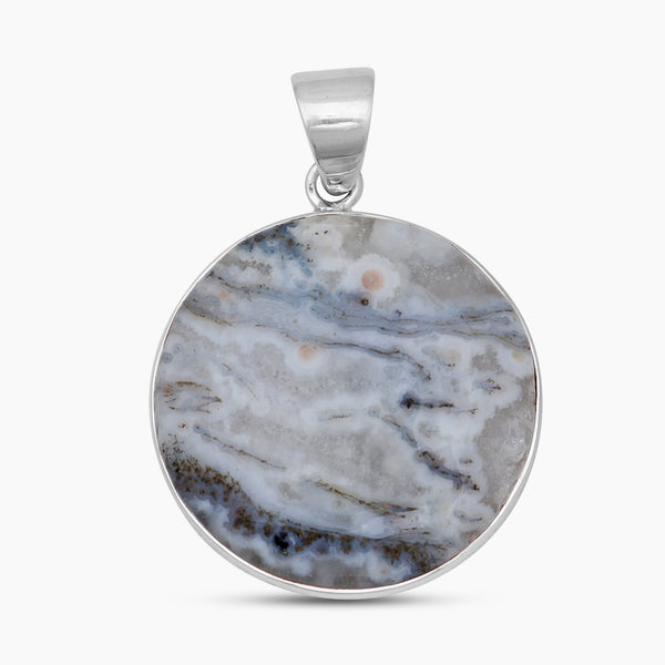 Solar Ice Quartz Silver Plain Pendants
