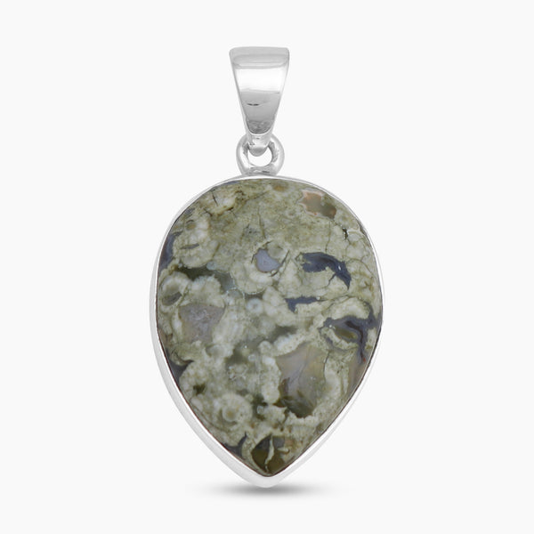 925 Sterling Silver Rainforest Jasper Pendants