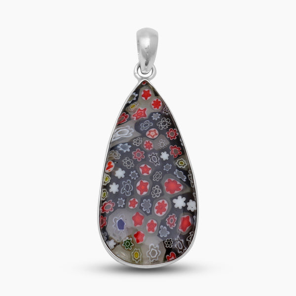 Millefiori Glass Silver Pendants