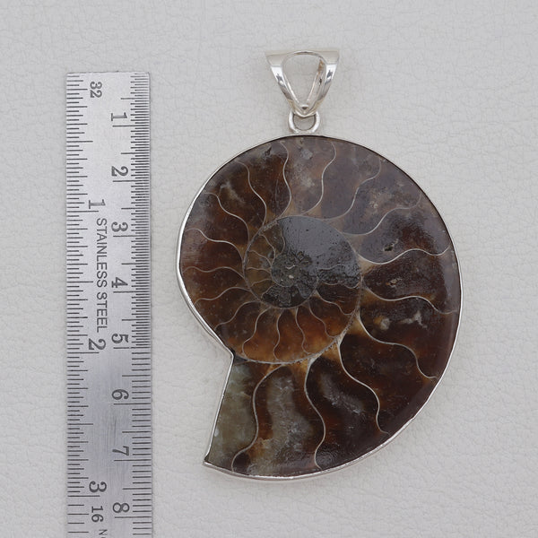 925 Sterling Silver Ammonite Pendants