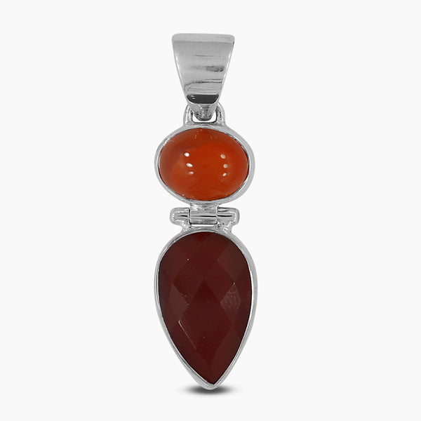Natural Carnelian Silver Pendants