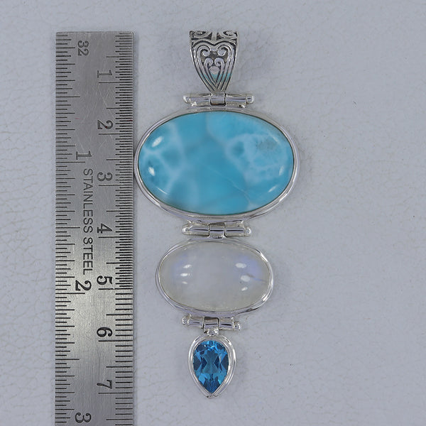 925 Sterling Silver Larimar Pendants
