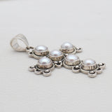 925 Sterling Silver Pearl Cross Pendants